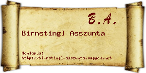 Birnstingl Asszunta névjegykártya